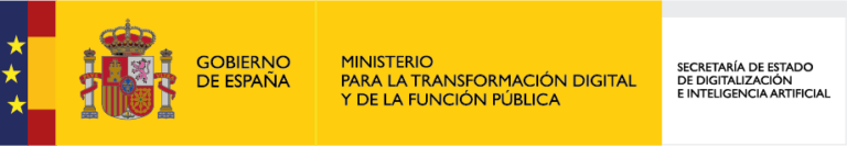 Logo del Gobierno de España y el Ministerio para la Transformación Digital y de la Función Pública, representando la administración pública y la modernización digital en España.